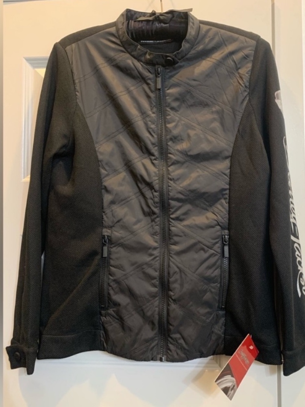FREE Bag & Cup Barrett-Jackson Car Auto Show Jacket Black windbreaker medium